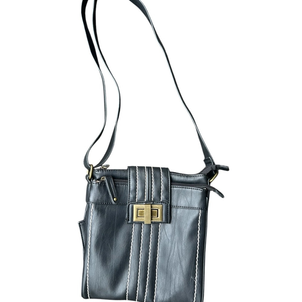 Liz Soto Vegan Leather Black Crossbody Bag